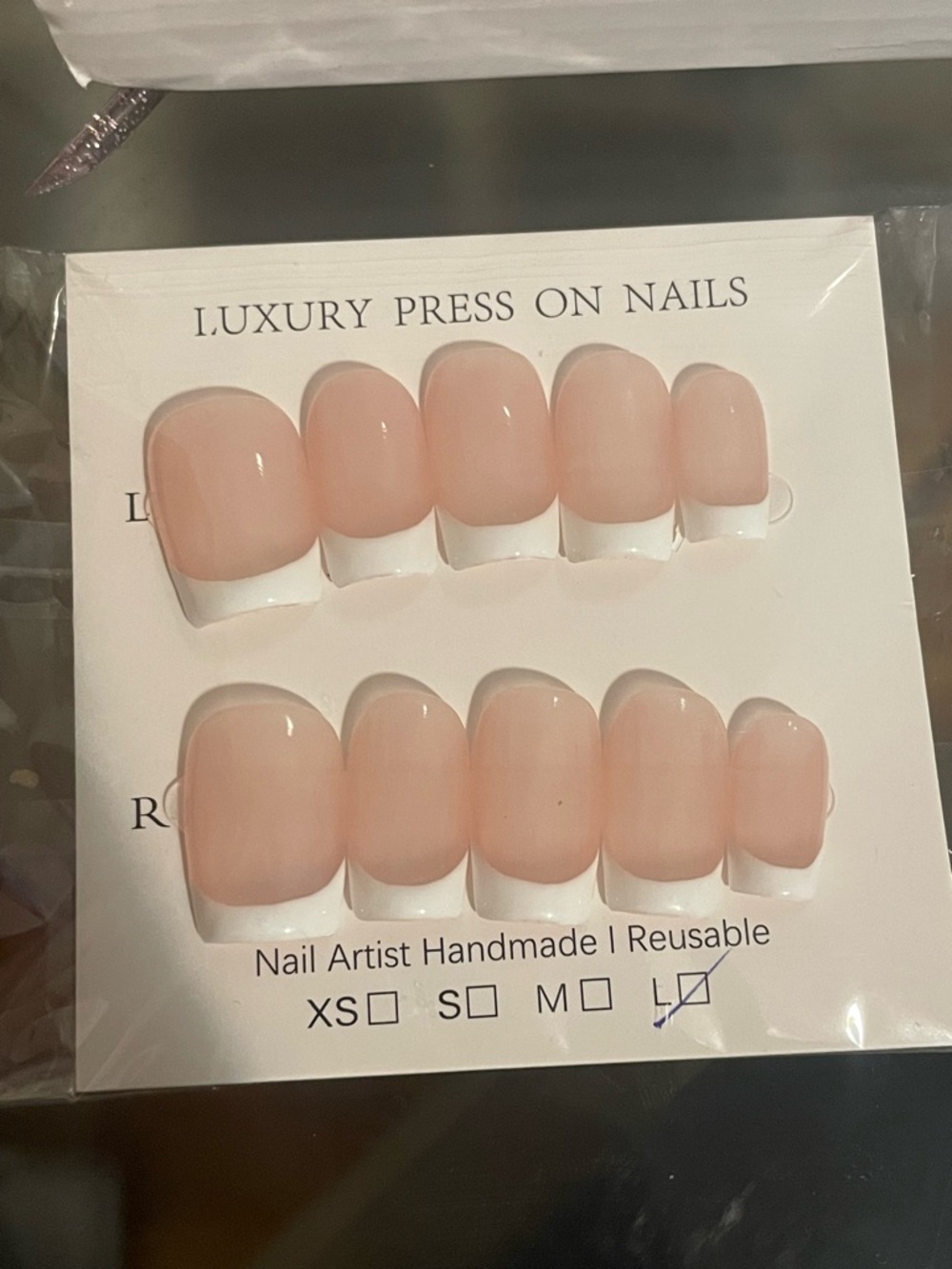 Luxury Press On Nails - French Tip Nude Set